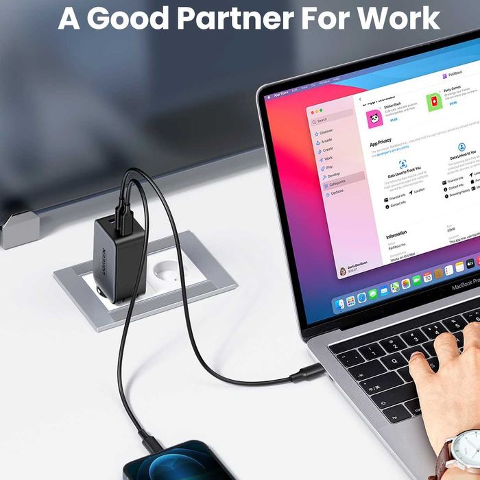 Блок зарядки 65W Ugreen gan зарядка блочок для быстрой зарядки