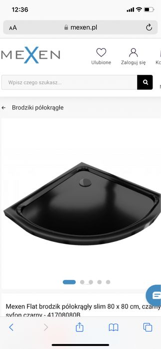 Brodzik 80x80 czarny, MEXEN