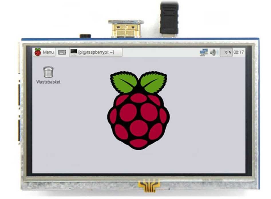 LCD TFT 5'' 800x480px HDMI+GPIO Raspberry Pi 4B/3B+/3/2/B+/Zero/Zero W