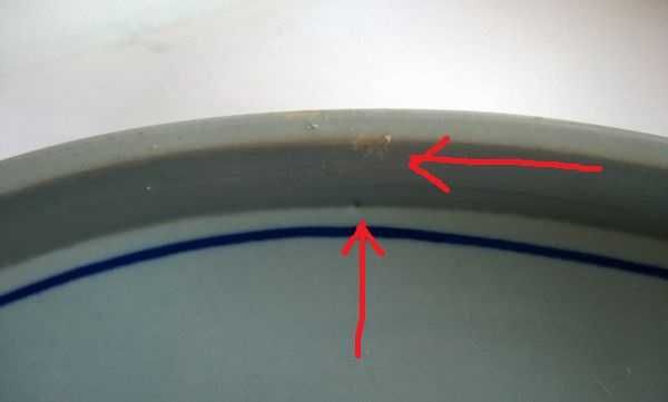 Duży półmisek owalny 33 cm szaroniebieski patera porcelit Pruszków