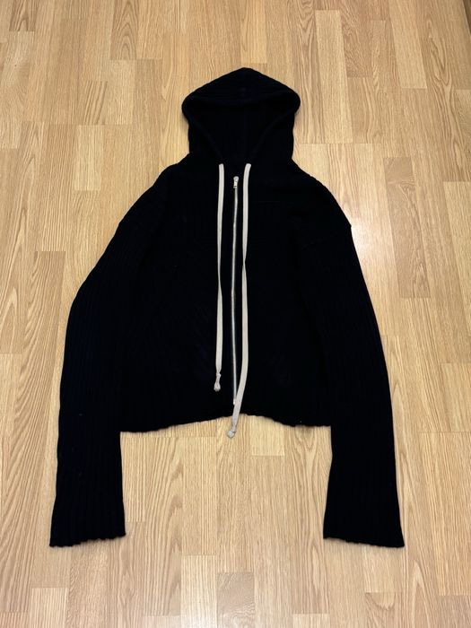RICK OWENS Ribbed Lido Zip Hoodie Opium Archive Balenciaga Style