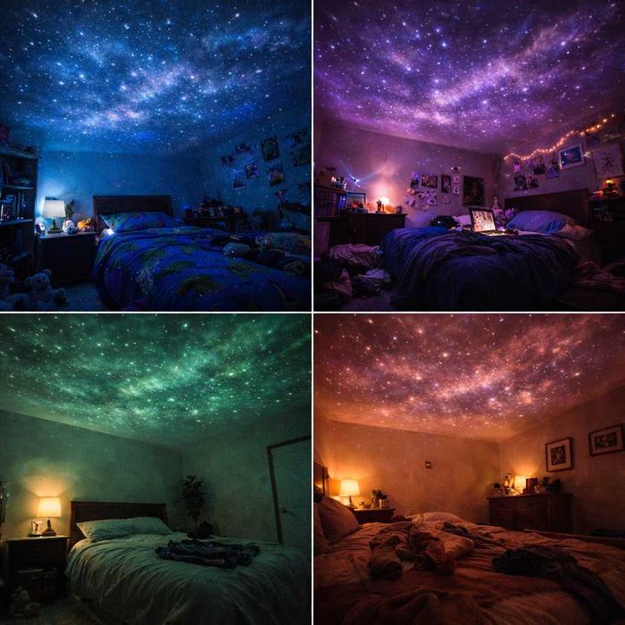 Projektor Gwiazd LED Astronauta Lampka z Pilotem