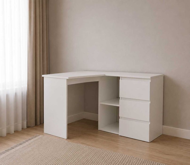 Nowe Narożne Biurko 3 Szuflady