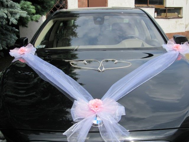 Dekoracja samochodu ~ SZARFA ŚLUB STROIK OZDOBA