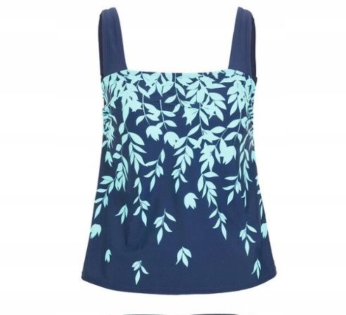 B.P.C granatowy top tankini z turkusowym wzorem 46.
