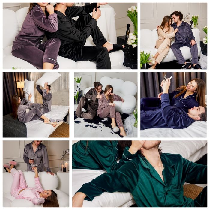 Домашній костюм з плюшевого велюру на гудзиках (сорочка +штани)