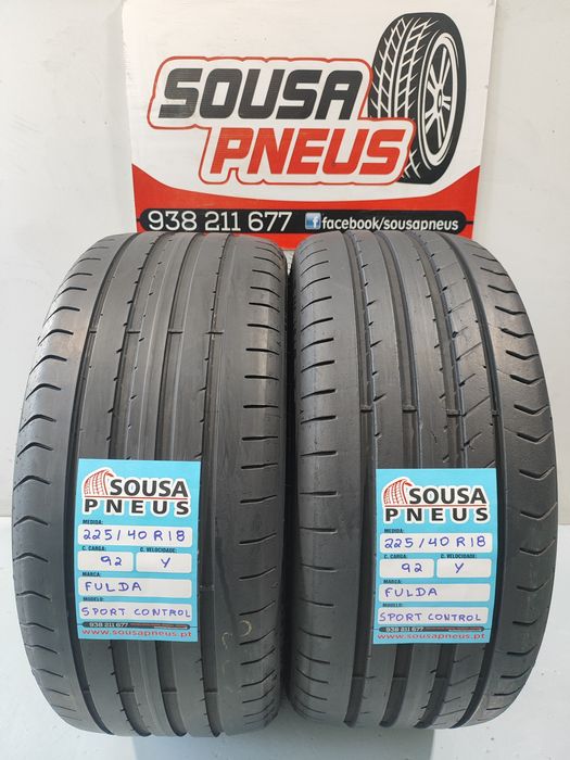 2 Pneus semi novos Fulda 225-40 R18 Oferta dos Portes