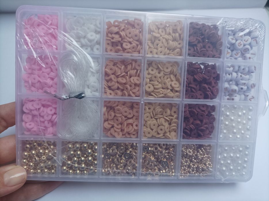 Koraliki do robienia bransoletek duży zestaw+ gumka