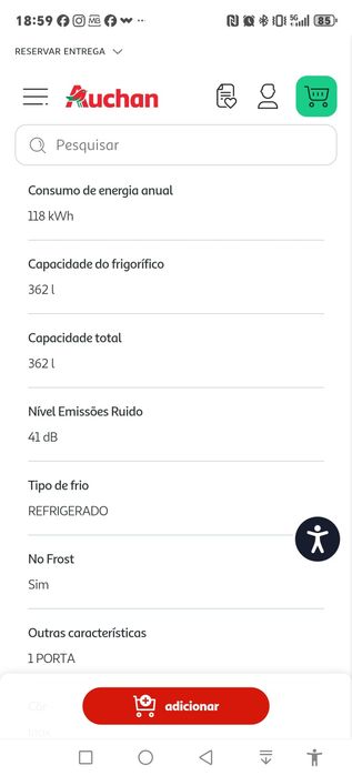 Frigorífico em óptimo estado