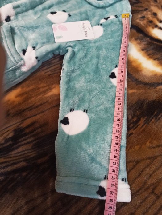Плюшева натуральна  піжама барашки нова