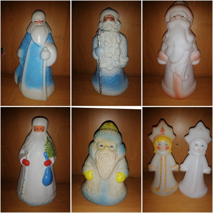 Дед мороз ссср. Фигурка деда мороза. Снегурочка.