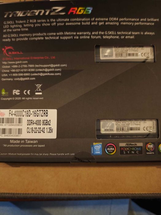 Pamięć ram G.SKILL 16GB (2x8GB) 4000MHz CL18 TridentZ RGB