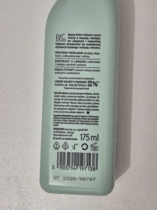 Neboa spray nadający objętości