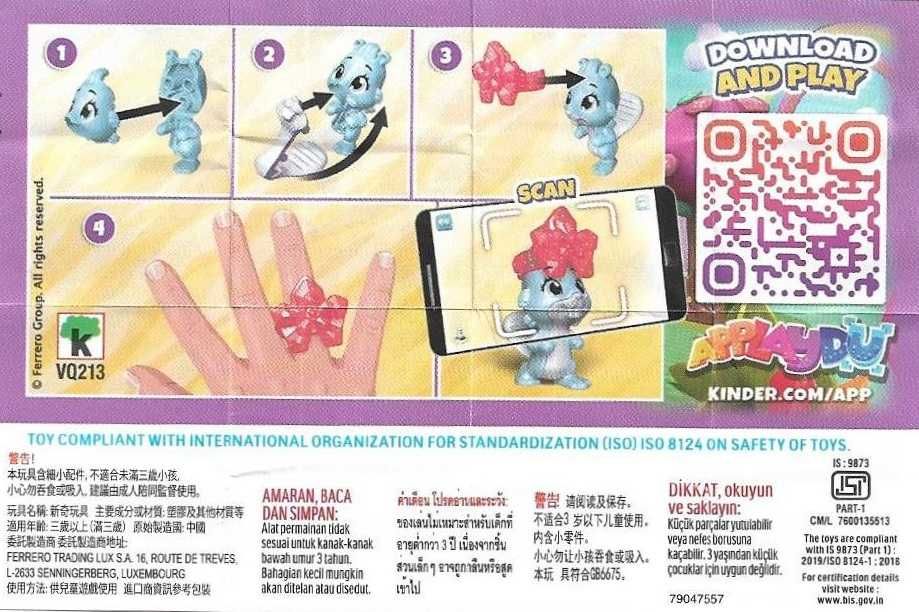 *_* Składaki z kinder niesp 5szt.+ 2 figurki Królik i Kucyk/Indie 2025