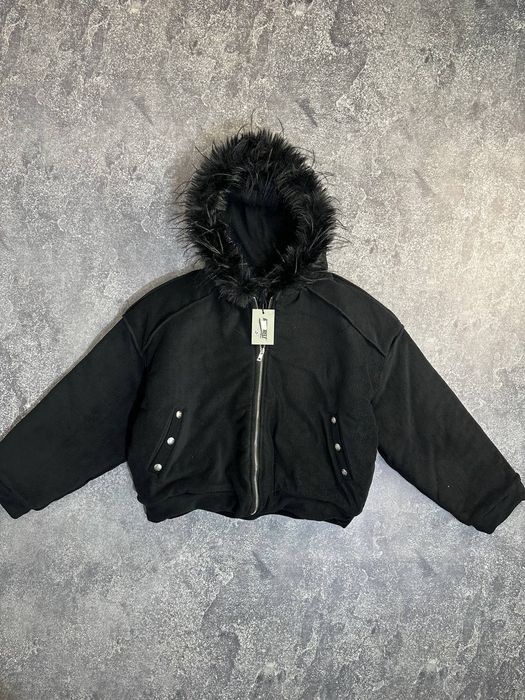 Бомбер з мехом аляска куртка курточка пуховик MA-1 женский сірий серый