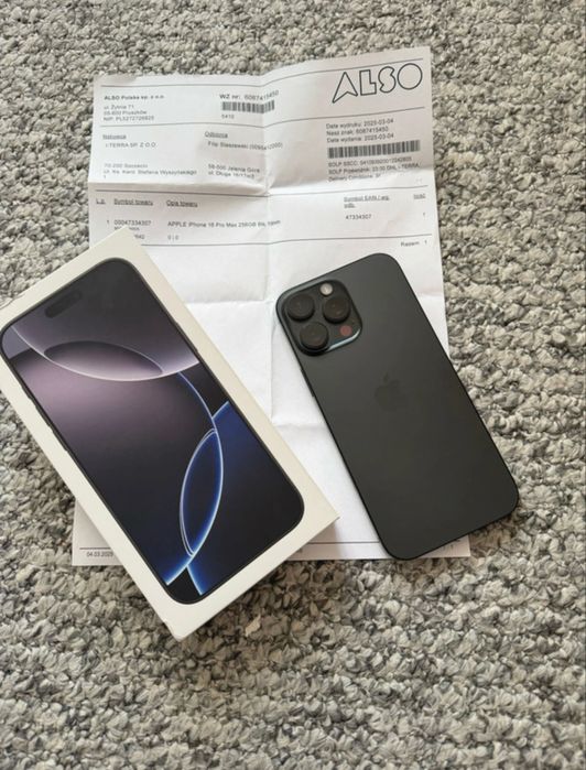  Iphone 16 Pro Max 256 Black Titanum Gwar Stan Idealny Gratis