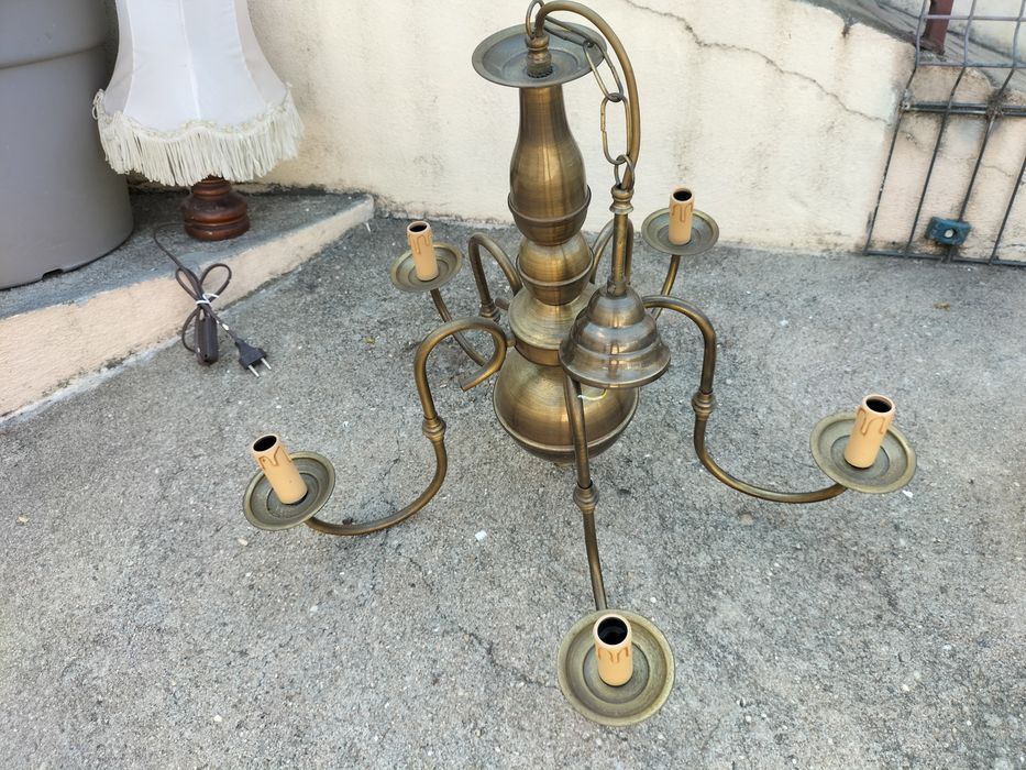 Conjunto de 7 candeeiros em cobre