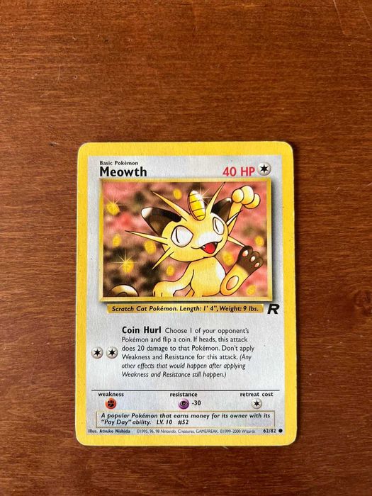 Karta Pokemon MEOWTH Team Rocket 2000 62/82