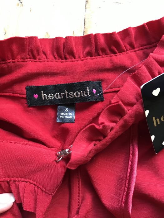 Nowa czerwona bluzka ciążowa Heartsoul, wyjściowa elegancka