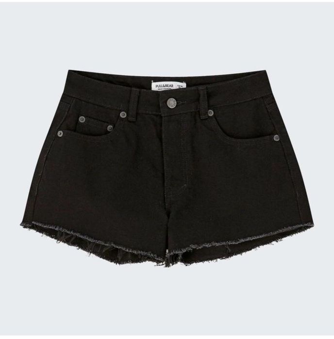 Чорні короткі джинсові шорти Pull&Bear 38 розмір