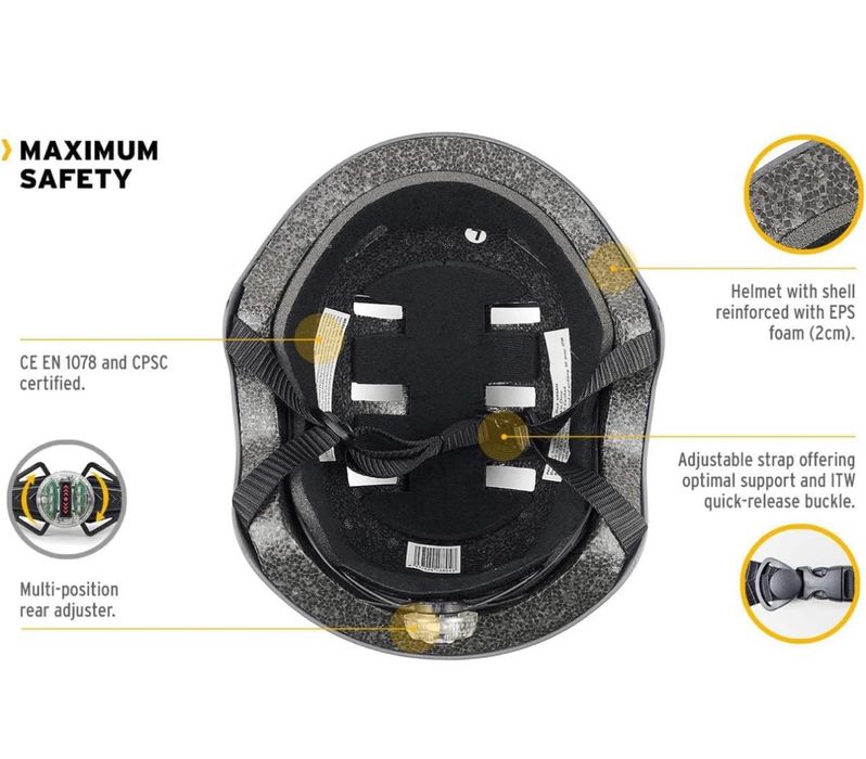 Pank Urban męski i damski kask rowerowy, czarny M 55-58cm