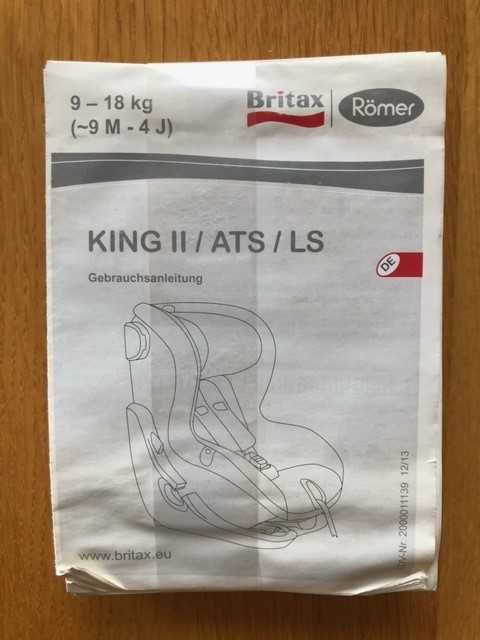fotelik samochodowy ROMER/BRITAX, King II, 9-18 kg