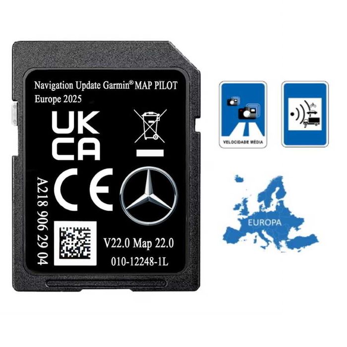 Cartão GPS Mercedes 2025/2026 v22 Europa NTG5 c/ radares fixos