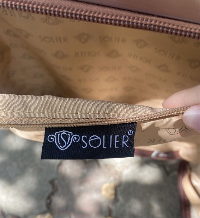 Чемодан S (малый) от Solier / вставки натуральная кожа