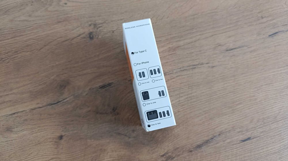 Mikrofon bezprzewodowy krawatowy 2 sztuki USB-C powerbank