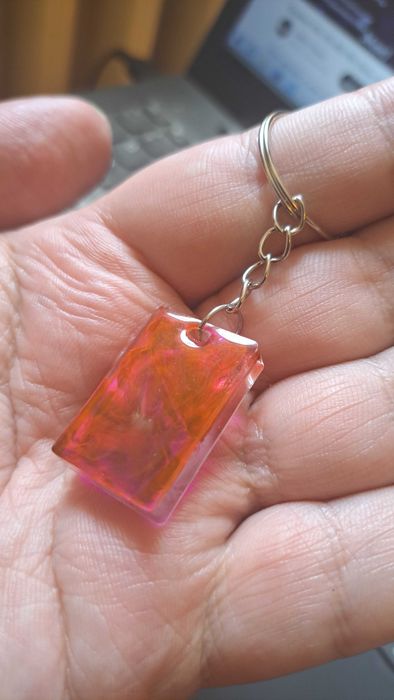 Handmade Breloczek prostokąt czerwień