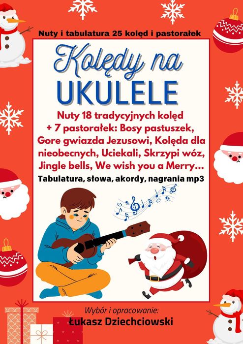 Nuty na ukulele kolędy (25) i znane piosenki (31)zestaw 2 książek nowe