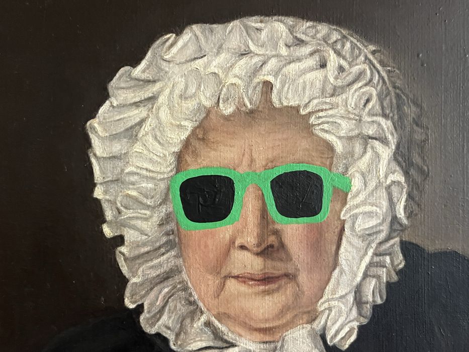 Oleo sobre tela Sec XIX / intervencao artista alemao