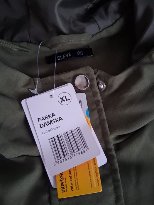 Nowa kurtka damska parka XL Cleve płaszcz khaki
