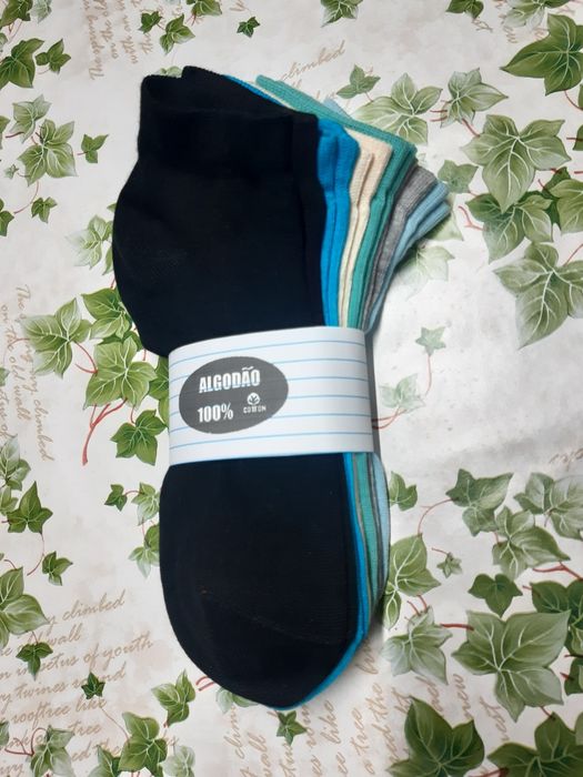 12 pares de meias novas curtas tamanho 35-40,  algodão