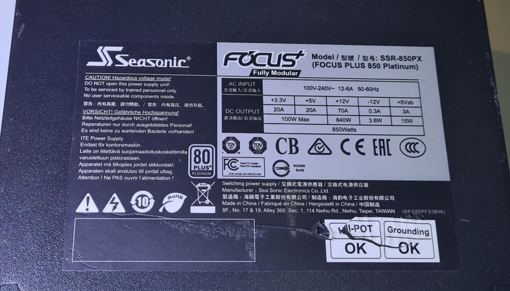 Seasonic 850W Focus Plus Platinum