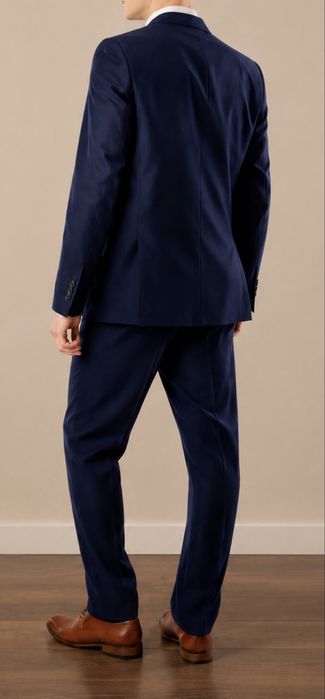 Garnitur meski mlodziezowy granat kropki slim elegancki 182/84/76 bierzmowanie egzaminy