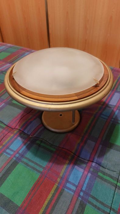 Candeeiro de Tecto Elegante Castanho/Dourado