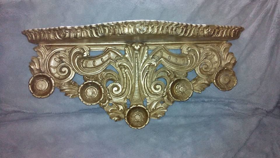 Conjunto muito antigo Credência de parede + Floreira mais de 100 anos