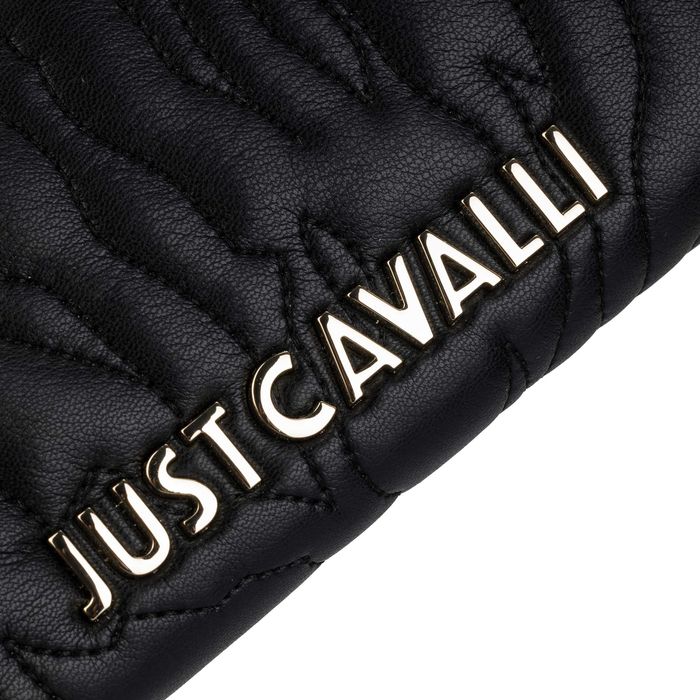 JUST CAVALLI markowy damski portfel pojemny BLACK
