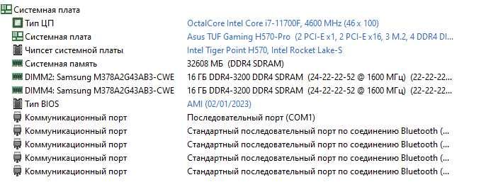 Комплект Asus TUF Gaming H570-Pro + 32GB DDR4 (16+16) 3200Mhz