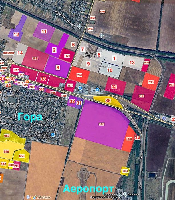 Продаж фасадної ділянки під комерцію вздовж шосе Київ-Бориспіль.