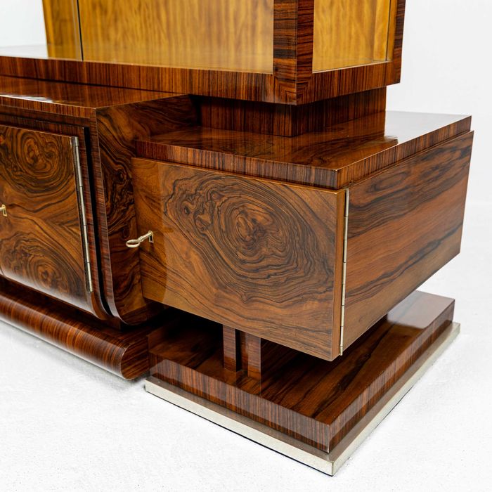 Serwantka Art Deco Kraków Witryna Orzech Palisander Mahoń Antyk Stara