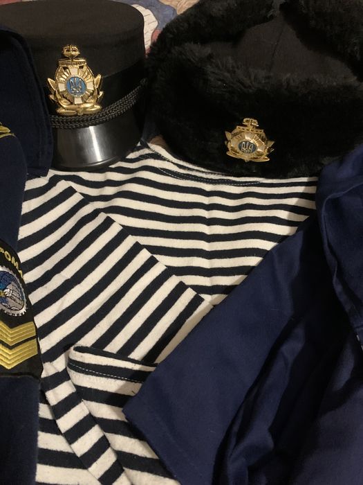 Форма морская НУ «ОМА» фуражки, роба, тельняшка, парадная, ушанка