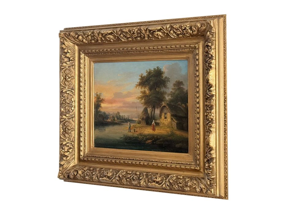 Pintura família Henri Desfontaines Barbizon | século XIX