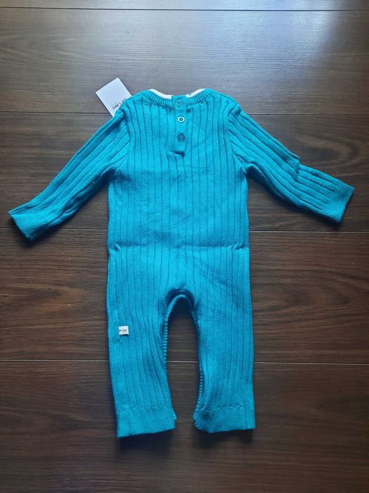 Новый теплый демисезонный вязаный человечек и шапочка, 6-9 мес./ 68-74