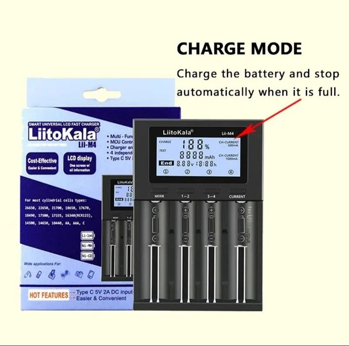 Smart Charger for AA, AAA, and 18650 Rechargeable Batteries64297611178243124