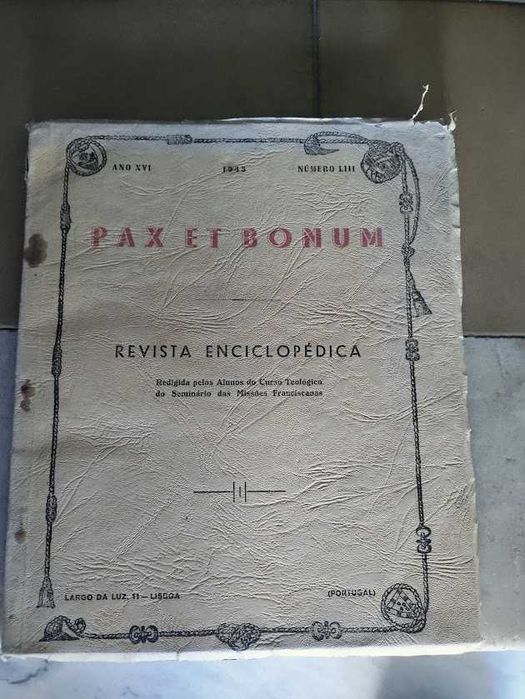 Dois Livros antigos de Arte e Revista Portuguesa "Pax et Bonum " de !945