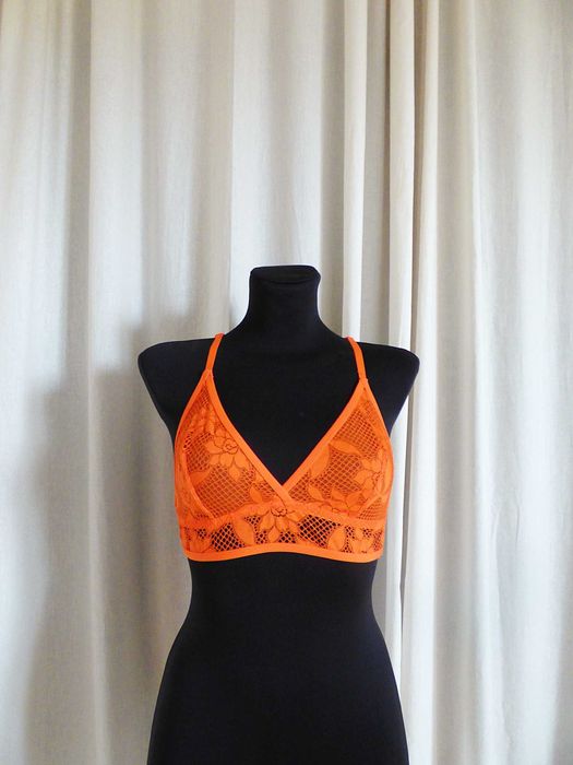 Pomarańczowy stanik koronkowy Undiz