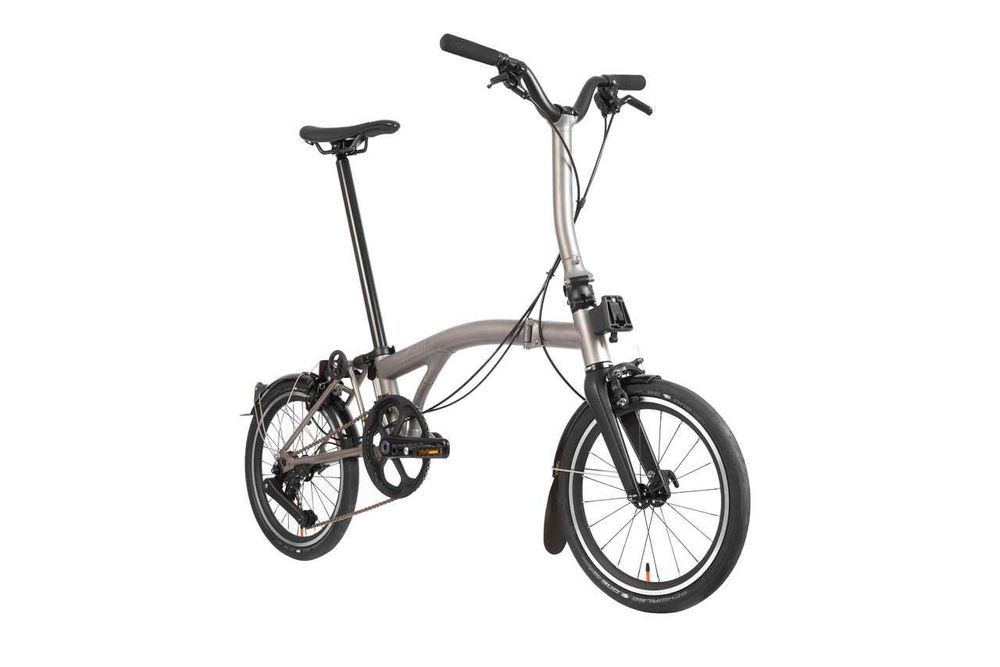 Rower składany Brompton T-line M4L Blasted Titanium. Tytan,Carbon