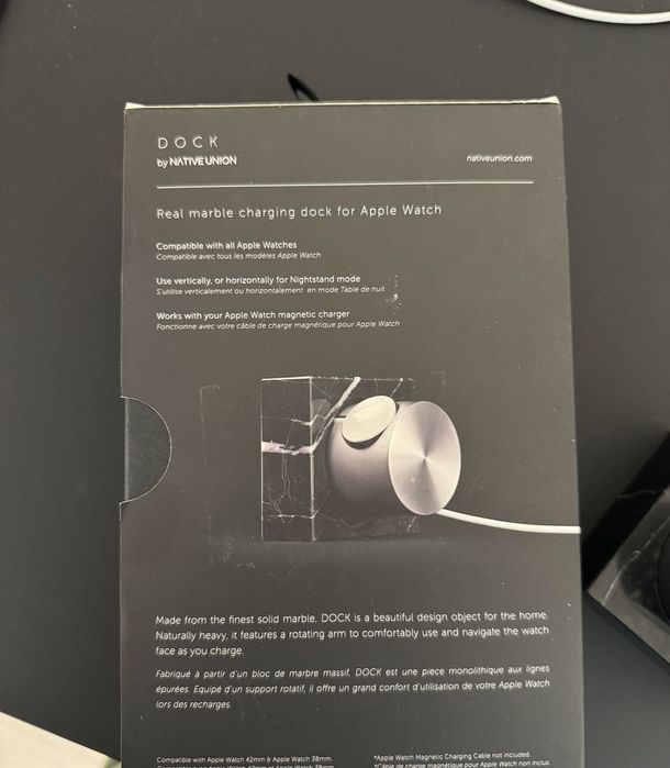 Native Union Marble Apple Watch зарядка мармурова зарядна станція